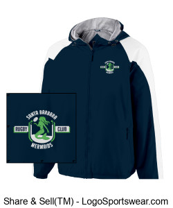 Mermaids Rugby lined windbreaker, full zip, navy Design Zoom